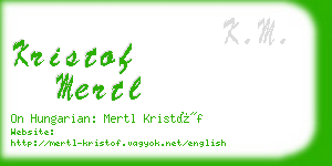 kristof mertl business card